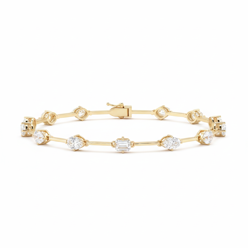 Multi-Shape Stationed Lab Grown Diamond Bracelet