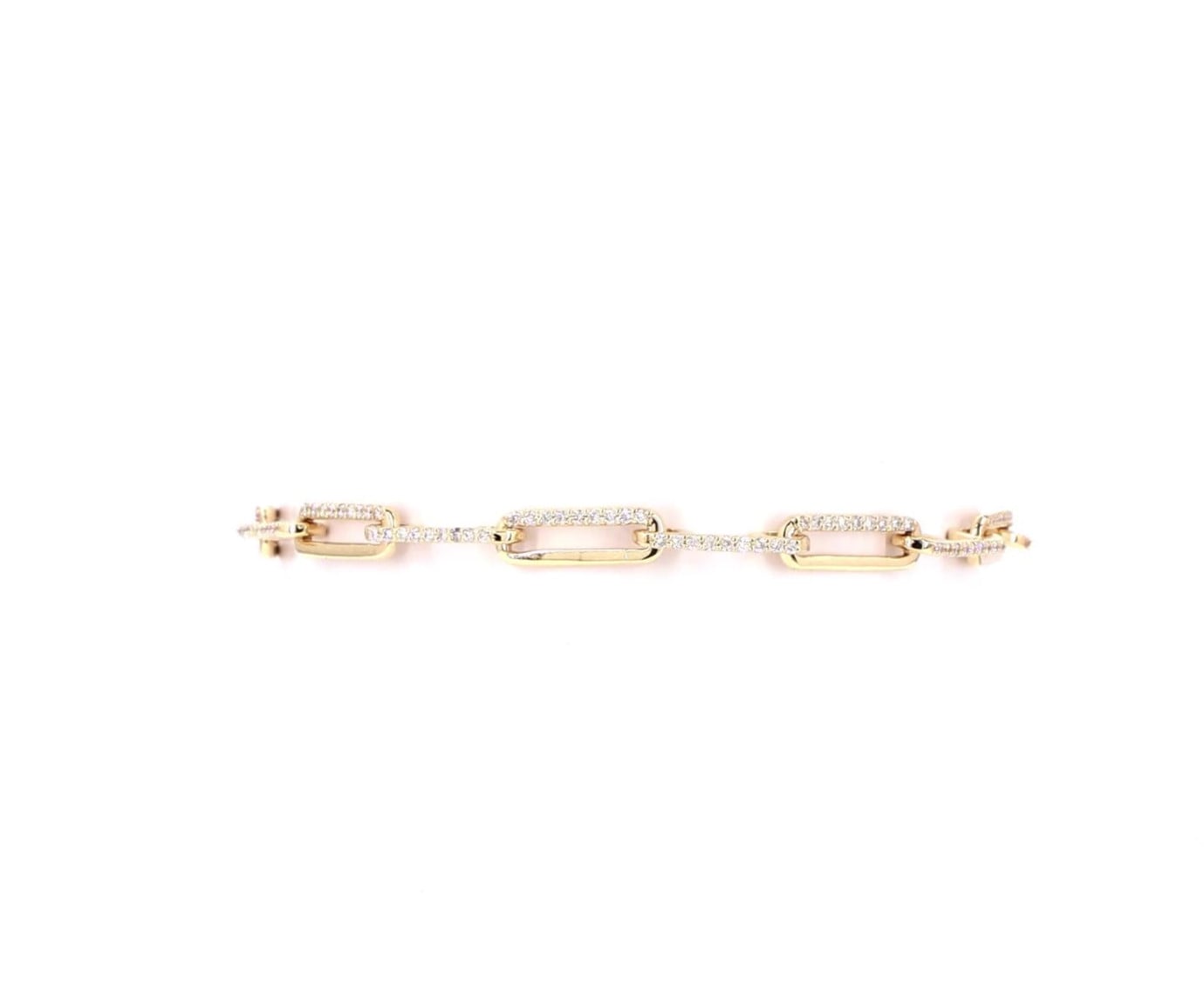 Half Tennis Half Paperclip Lab Grown Diamond Tennis Bracelet