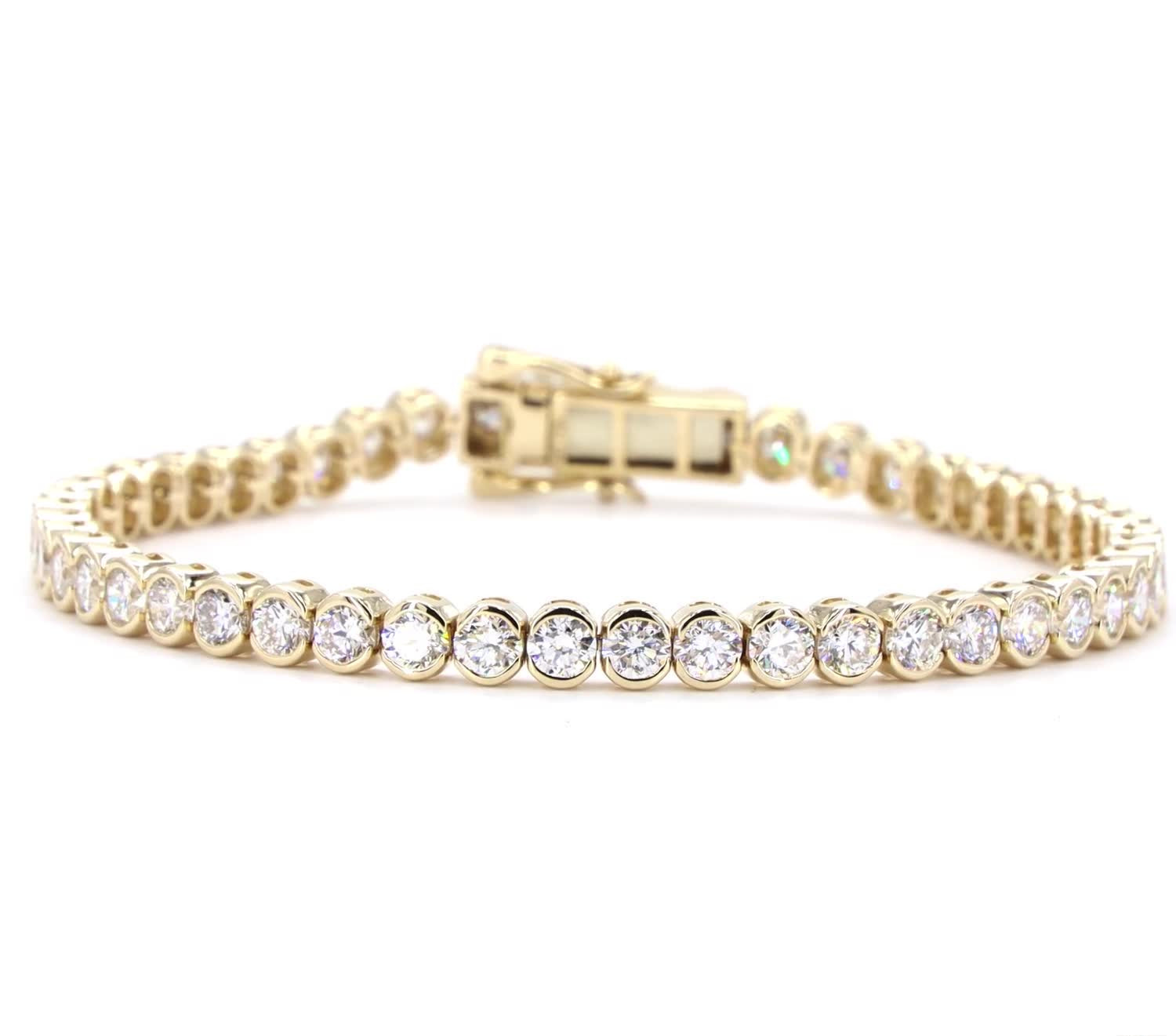 Tennis Round Half Bezel Lab Grown Diamond Tennis Bracelet