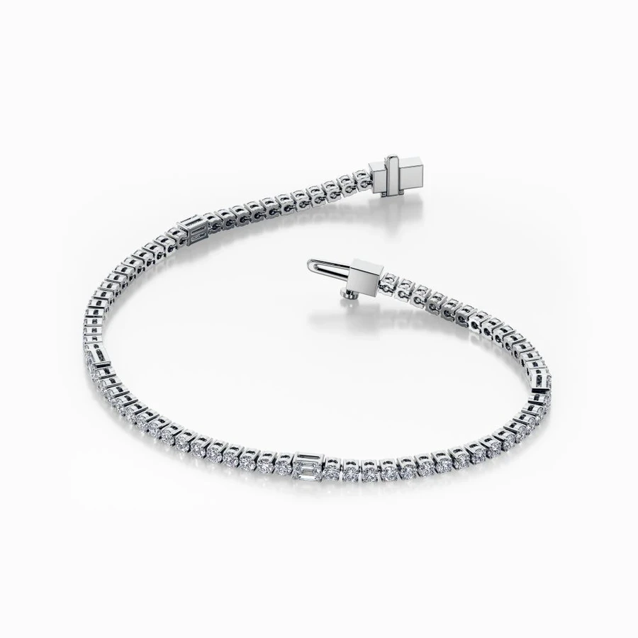 Stationed Emerald Lab Grown Diamond Bracelet