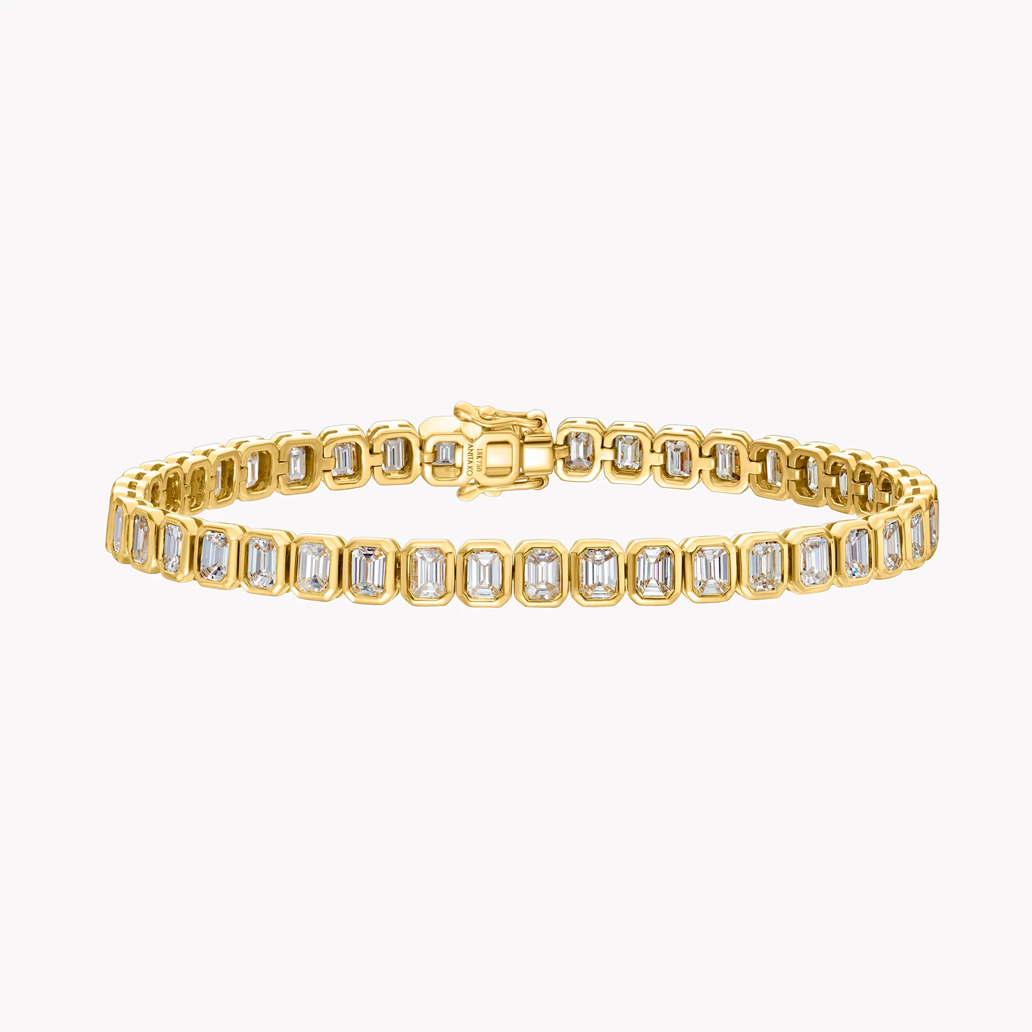 Tennis Emerald Bezel Lab Grown Diamond Tennis Bracelet
