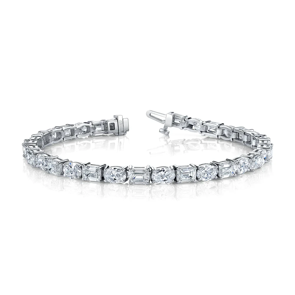 Tennis Emerald Oval Lab Grown Diamond Tennis Bracelet