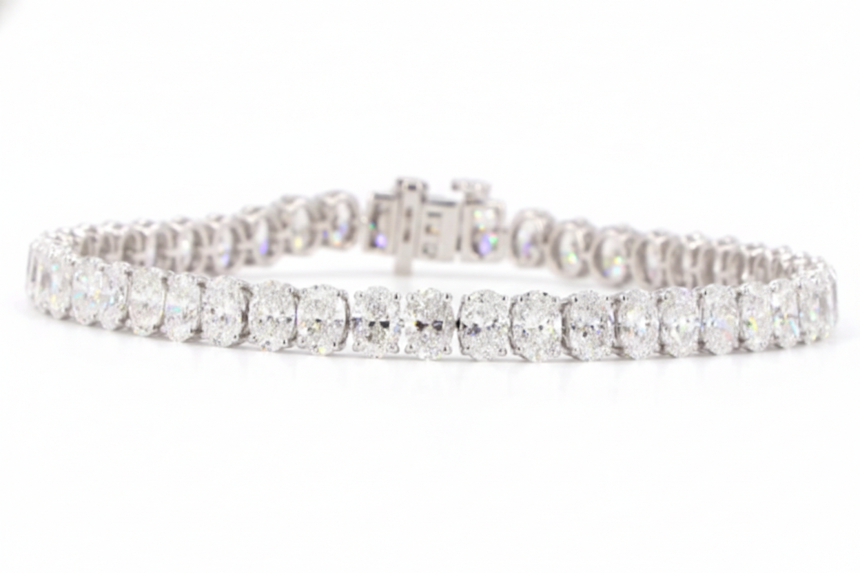 Oval North South Lab Grown Diamond Tennis Bracelet