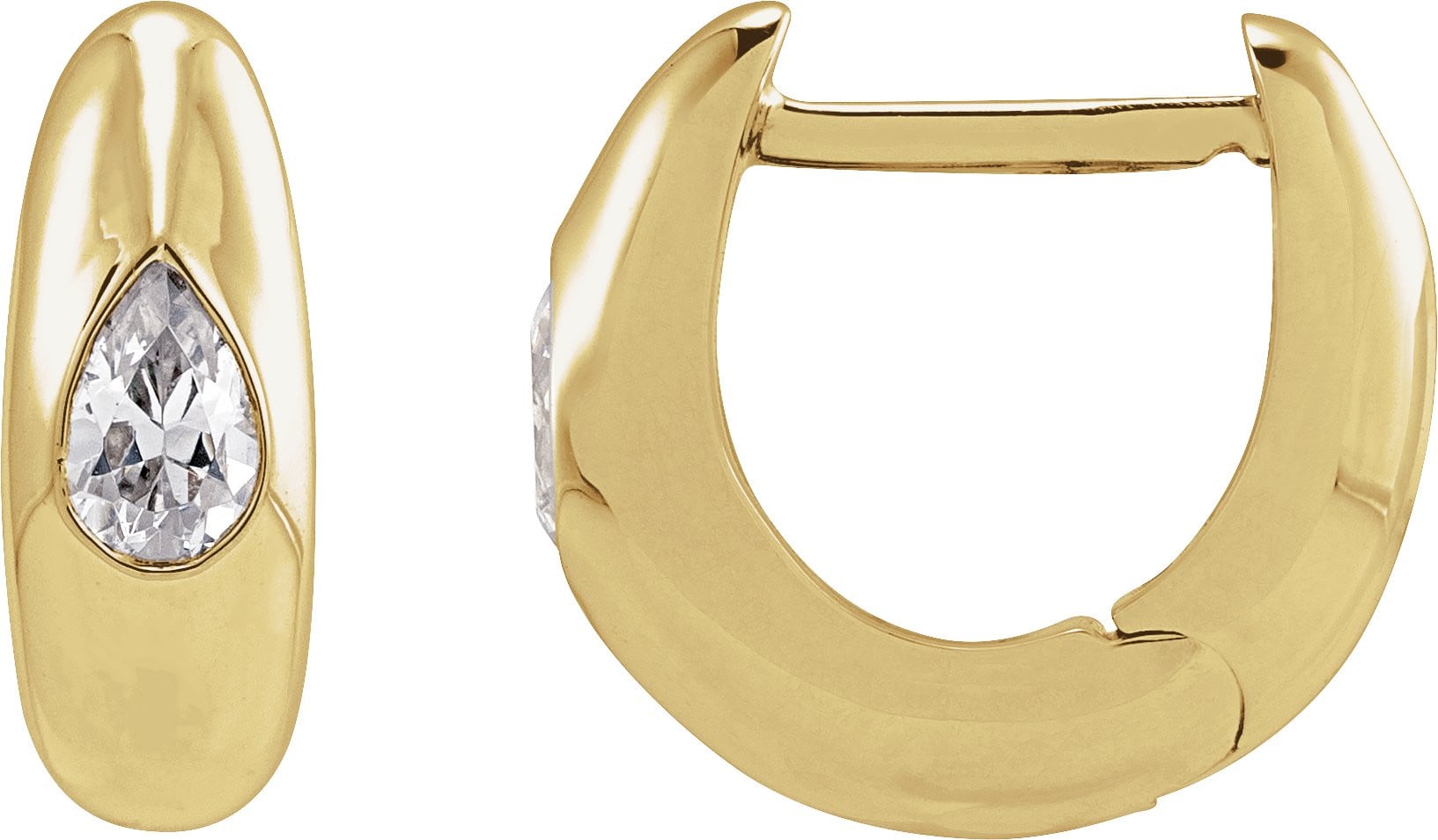 14K Yellow Gold Vermeil 1/3 CTW Lab-Grown Diamond 11.3 mm Hoop Earrings
