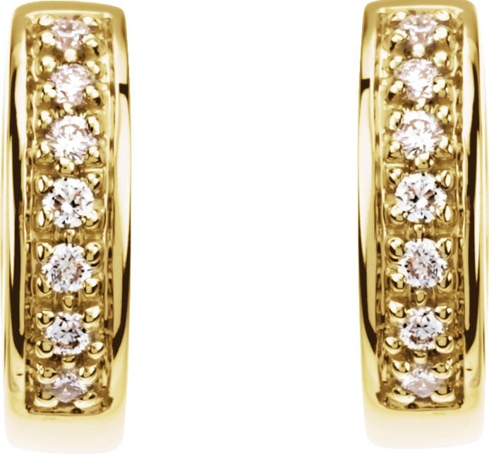14K Yellow Gold Vermeil 1/6 CTW Lab-Grown Diamond 12.24 mm Hoop Earrings
