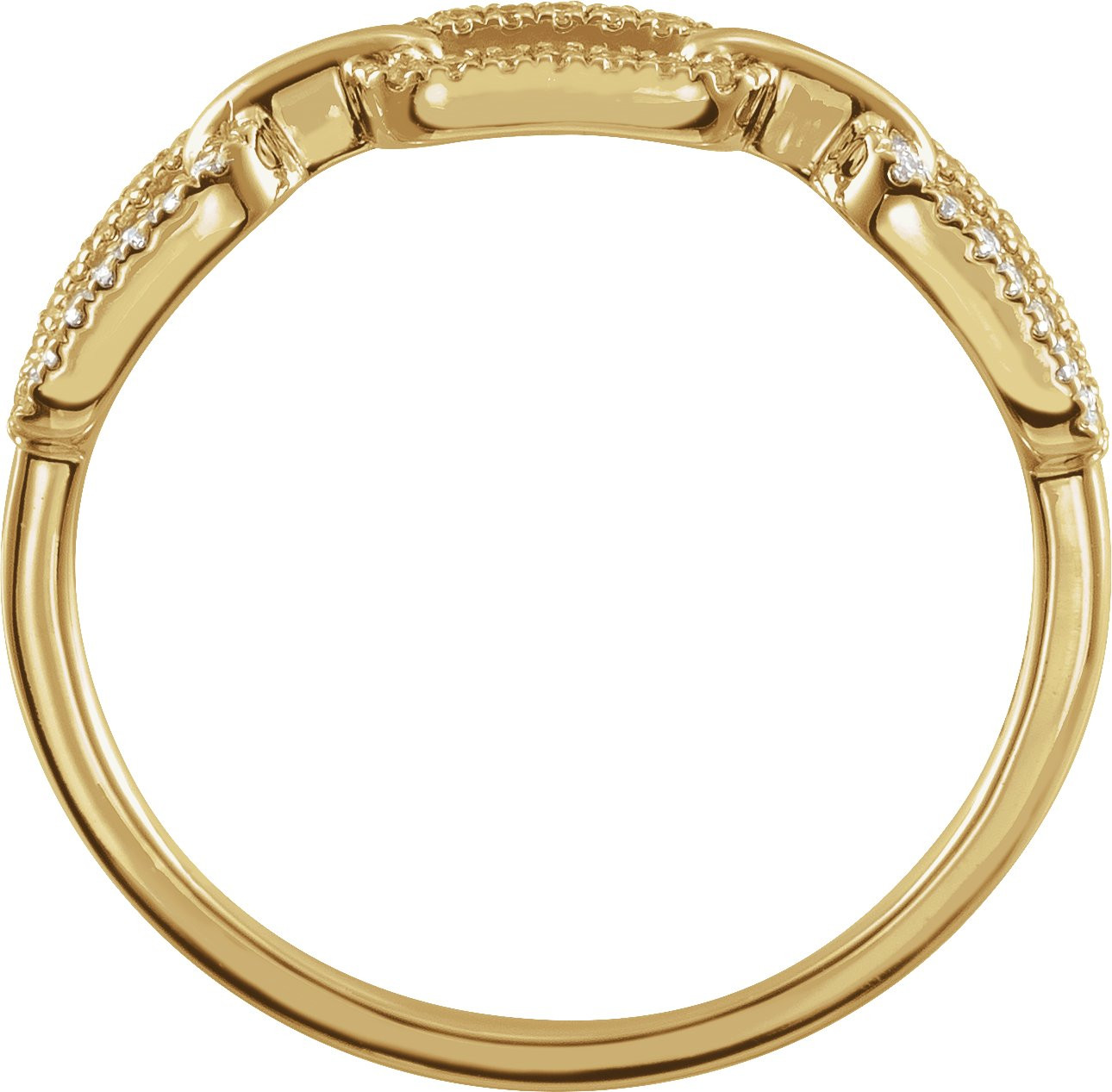14K Yellow Gold Vermeil 1/6 CTW Lab-Grown Diamond Chain Link Ring
