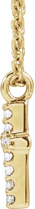 14K Yellow Gold Vermeil .03 CTW Lab-Grown Diamond Cross 18" Necklace