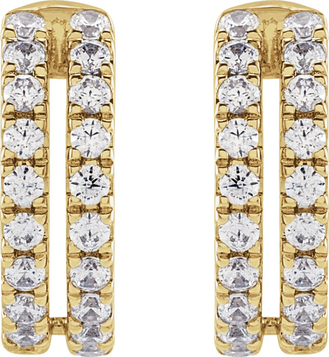 14K Yellow Gold Vermeil 1/2 CTW Lab-Grown Diamond Ear Cuff