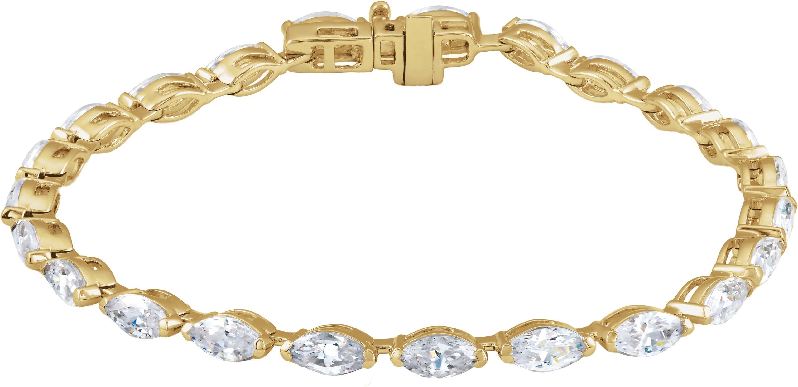 14K Yellow Gold Vermeil 5 3/4 CTW Lab-Grown Diamond Line 7" Bracelet