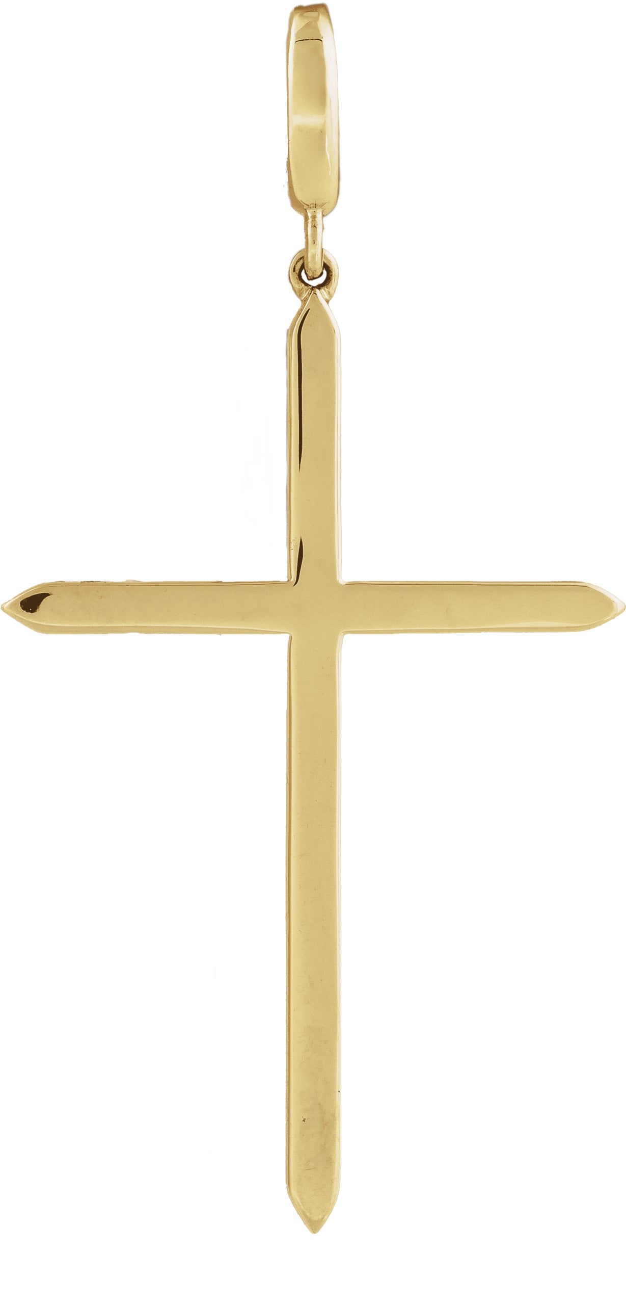 14K Yellow Gold Vermeil 38.2 mm Cross Pendant