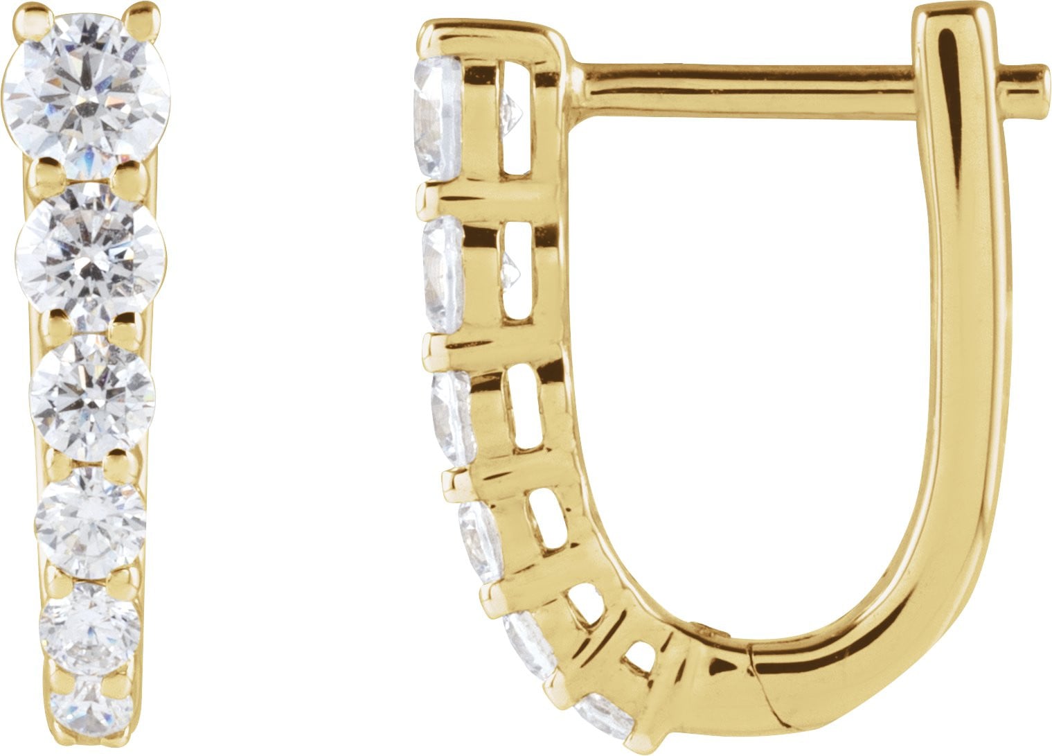 14K Yellow Gold Vermeil 1/2 CTW Lab-Grown Diamond 12.95 mm Hoop Earrings