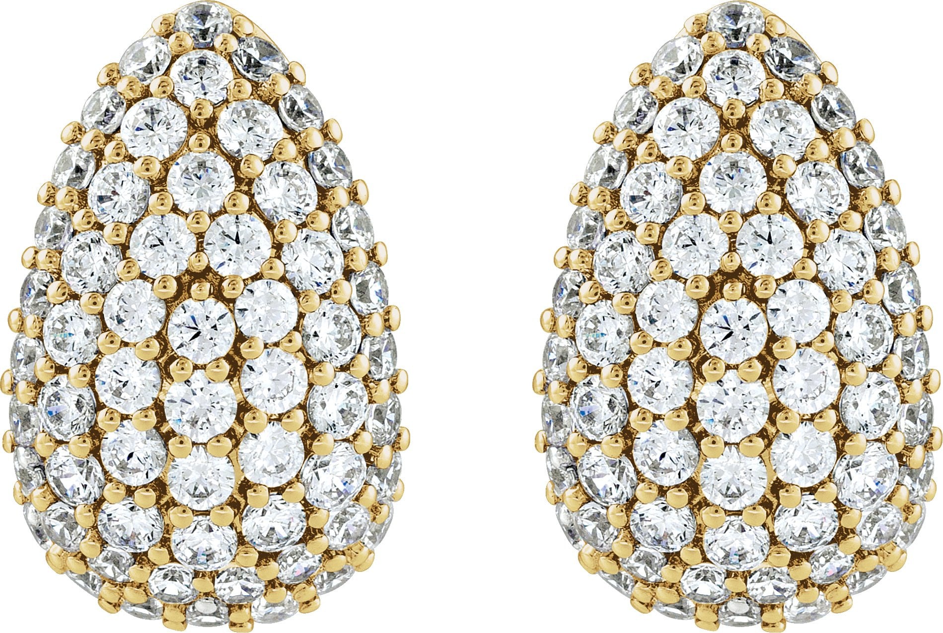 14K Yellow Gold Vermeil 1 3/4 CTW Lab-Grown Diamond Teardrop Earrings
