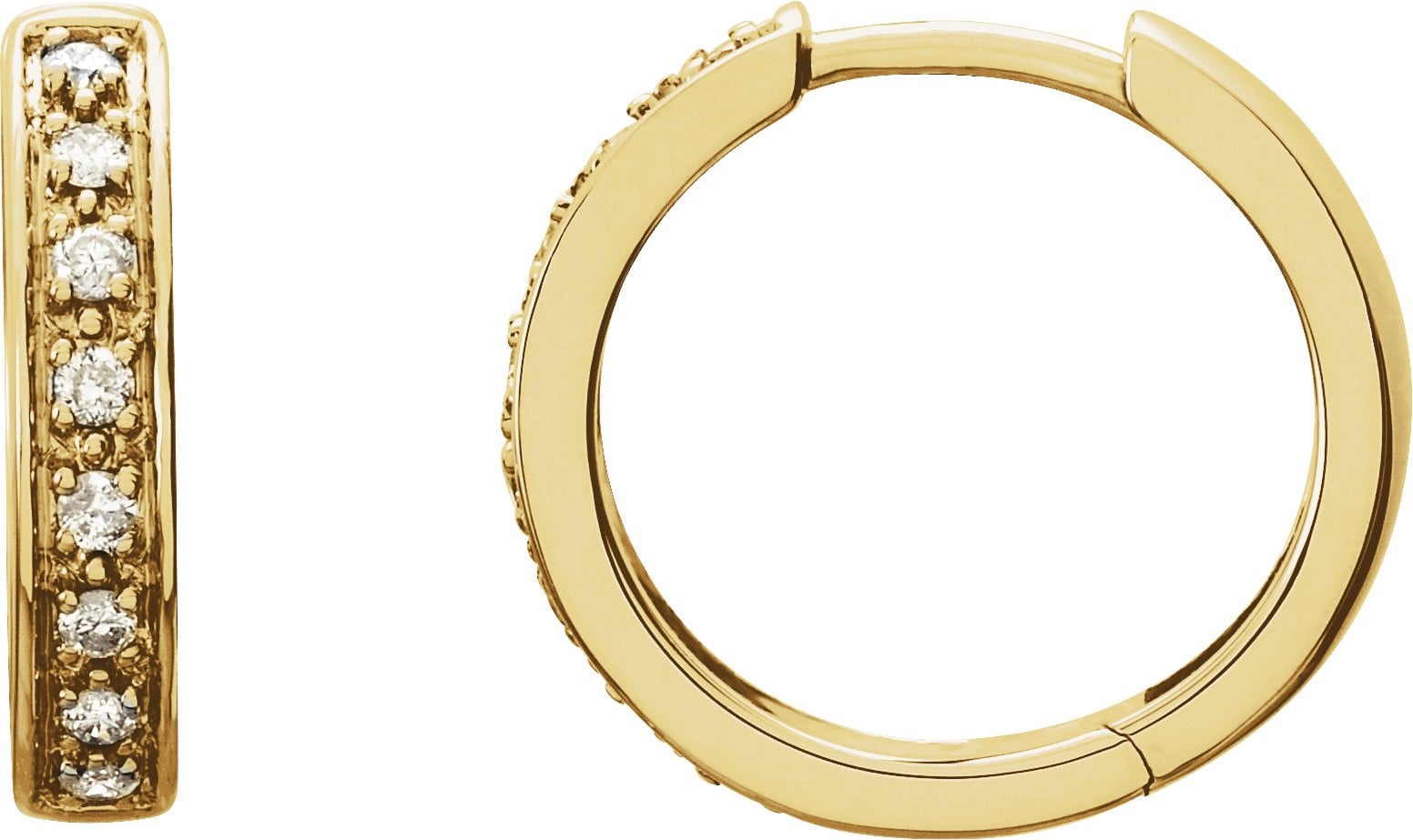 14K Yellow Gold Vermeil 1/5 CTW Lab-Grown Diamond 14 mm Hoop Earrings