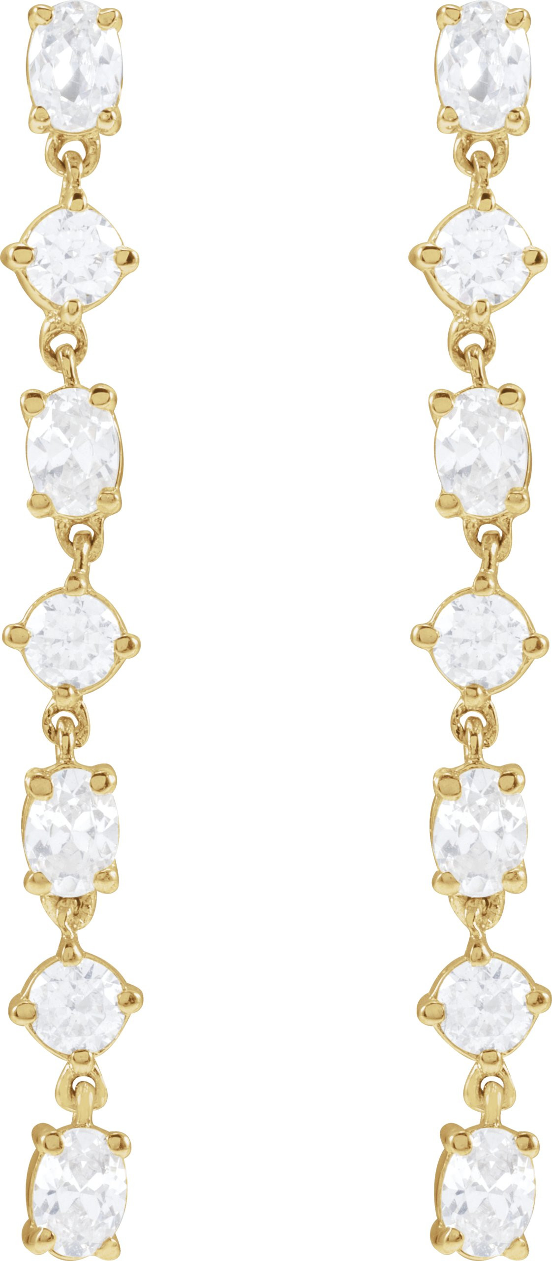 14K Yellow Gold Vermeil 1 1/5 CTW Lab-Grown Diamond Seven-Stone Dangle Earrings