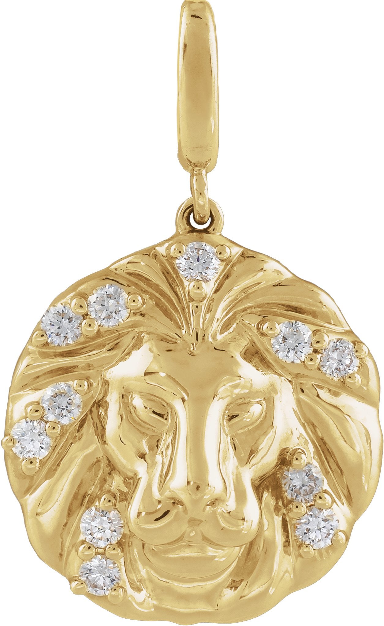 14K Yellow Gold Vermeil 1/5 CTW Lab-Grown Diamond Lion Charm/Pendant