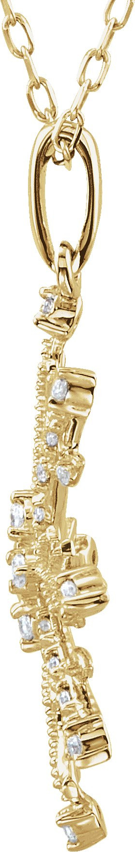 14K Yellow Gold Vermeil 1/4 CTW Lab-Grown Diamond Snowflake 18" Necklace