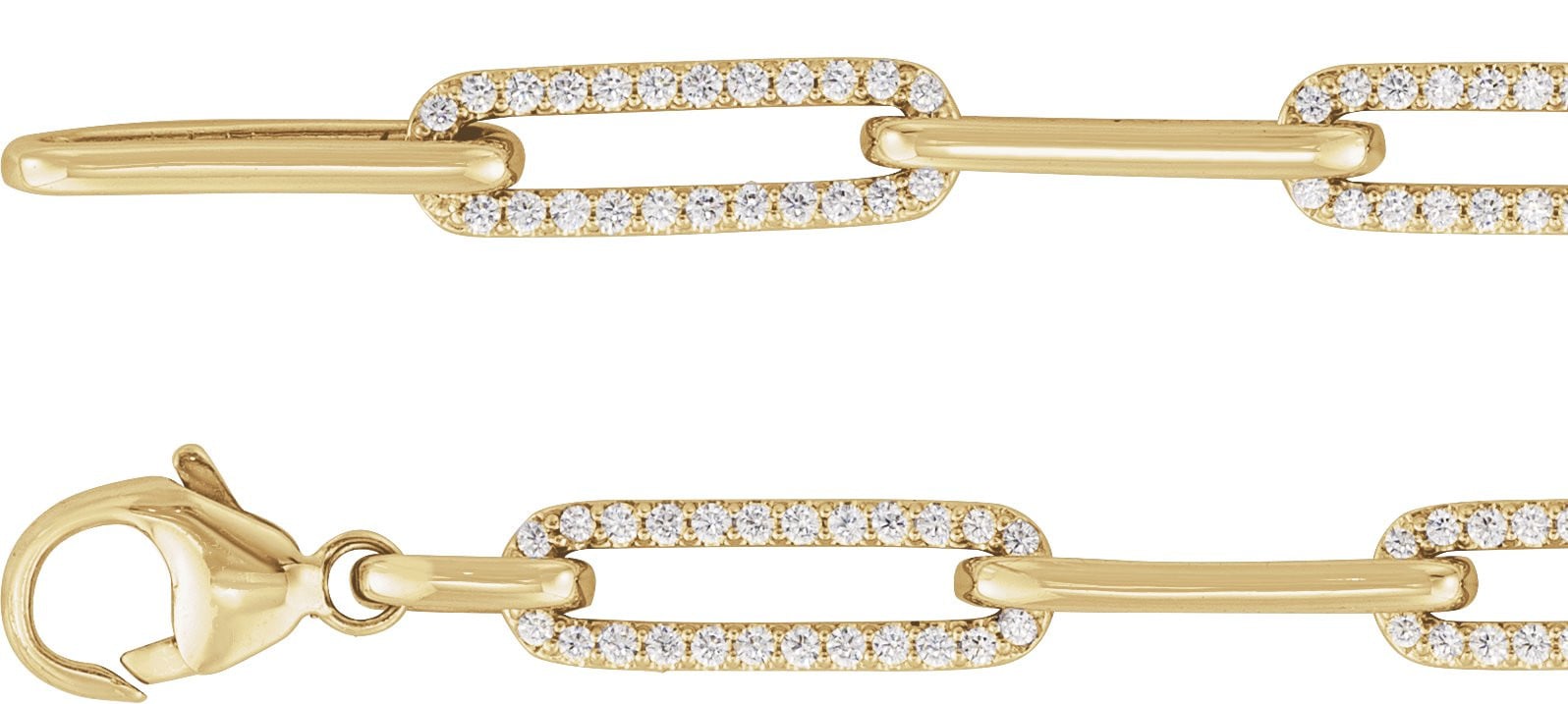 14K Yellow Gold Vermeil 1 CTW Lab-Grown Diamond Link 7" Bracelet