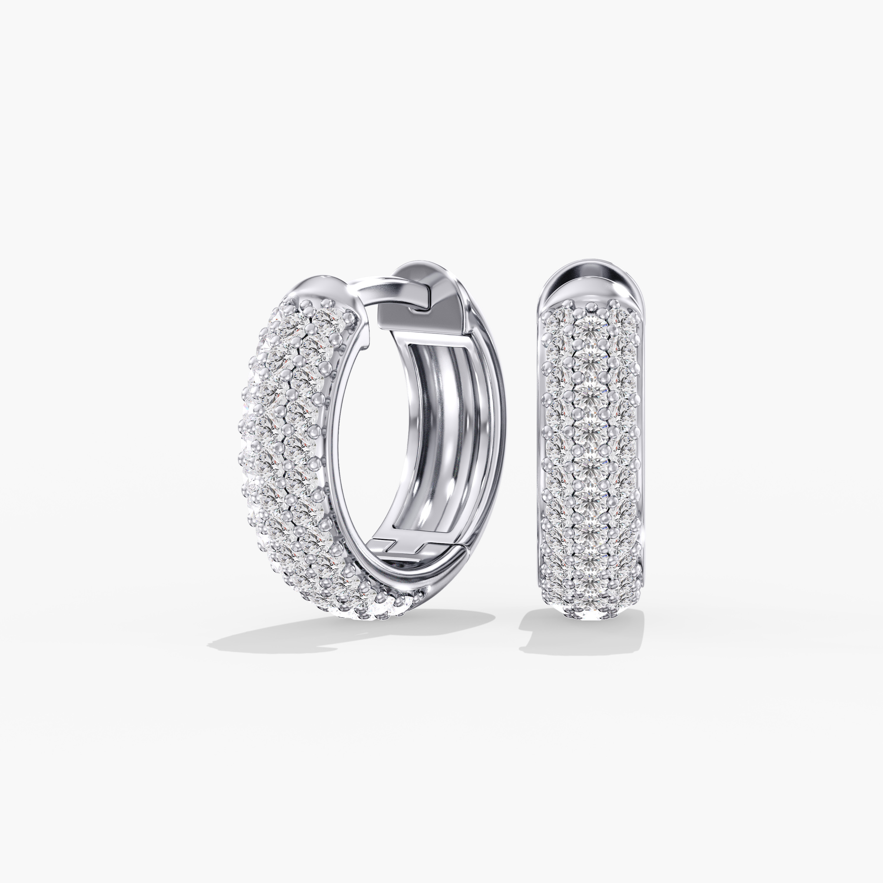 Pave 14K Gold Lab Grown Diamond Huggie Hoop Earrings (1/2 TCW)