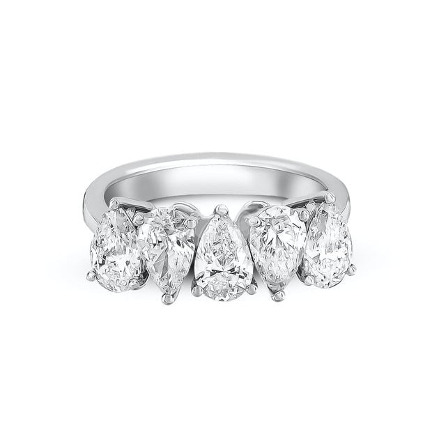 Five Stone Pear Lab Grown Diamond Band