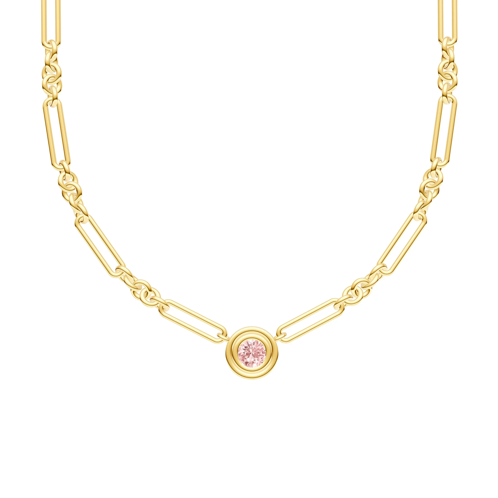 Pink Morganite 5+1 Link Necklace
