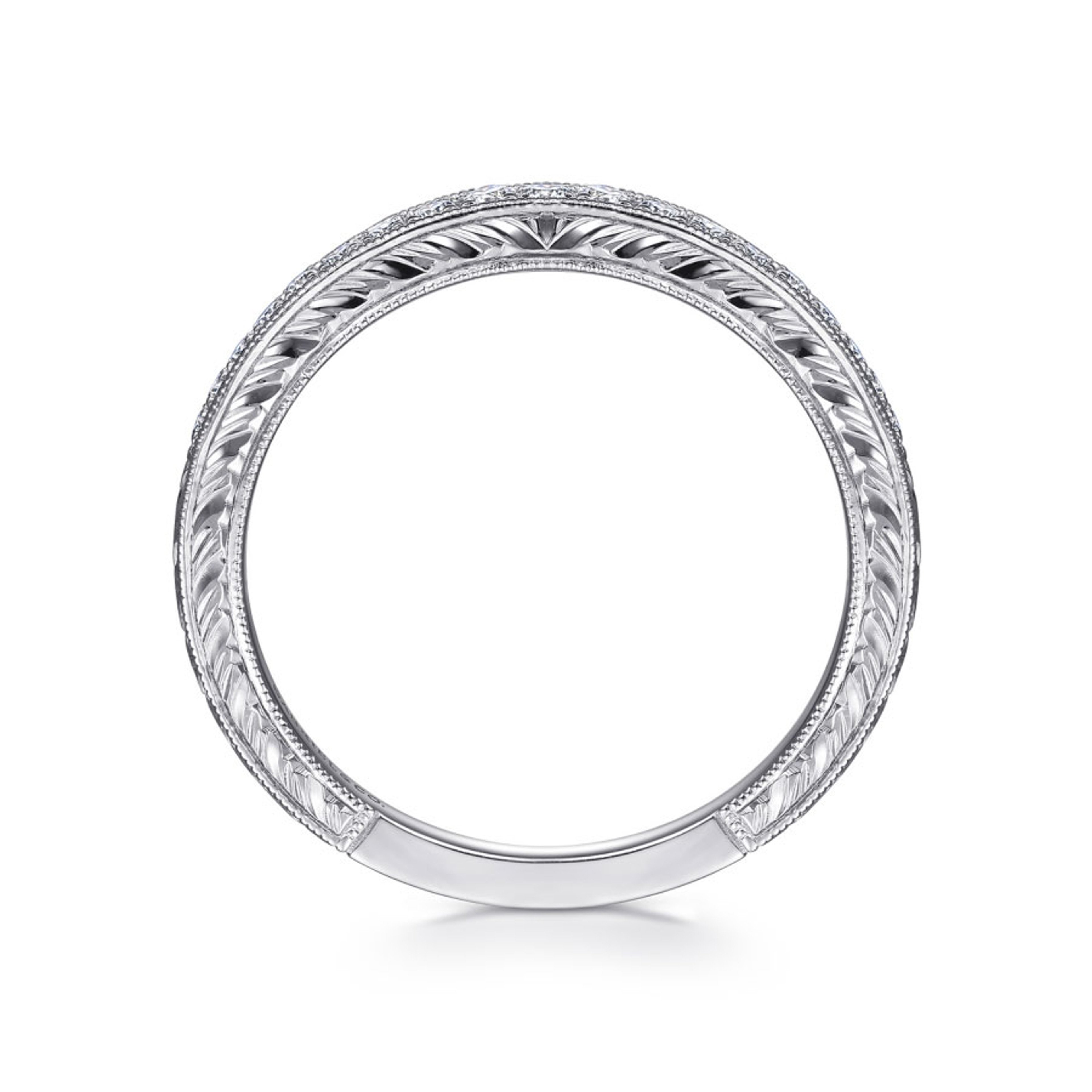 curved pave diamond wedding ring