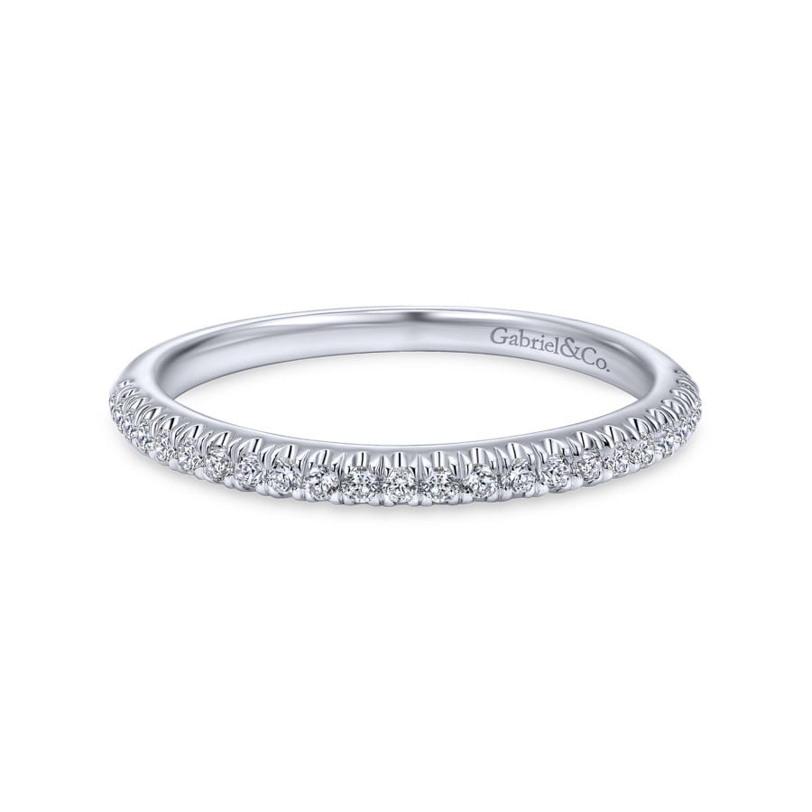 straight pave diamond wedding ring