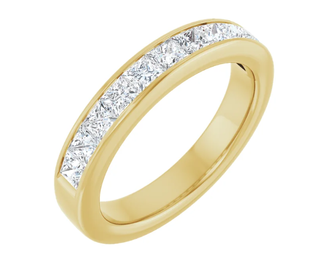 14K Yellow Gold 1 CTW Princess Lab-Grown Diamond Anniversary Band 3 mm