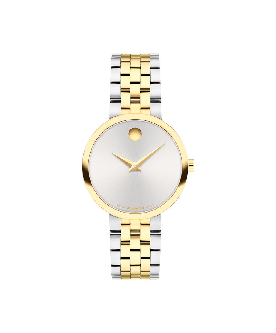 Movado 30MM Museum Classic Two-Tone Silver Dial Women's Watch