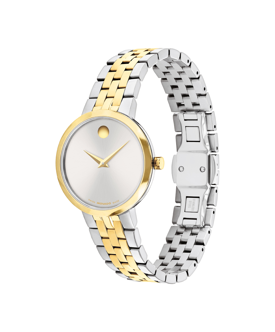 Movado 30MM Museum Classic Two-Tone Silver Dial Women's Watch