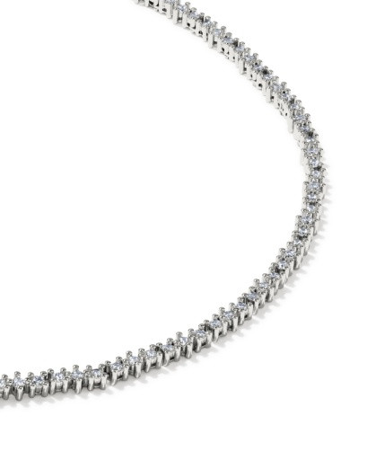 Fate Tennis Necklace - Silver White CZ