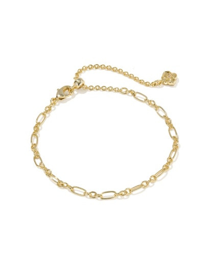 Fate Set of 2 Delicate Chain Bracelets - Gold White CZ
