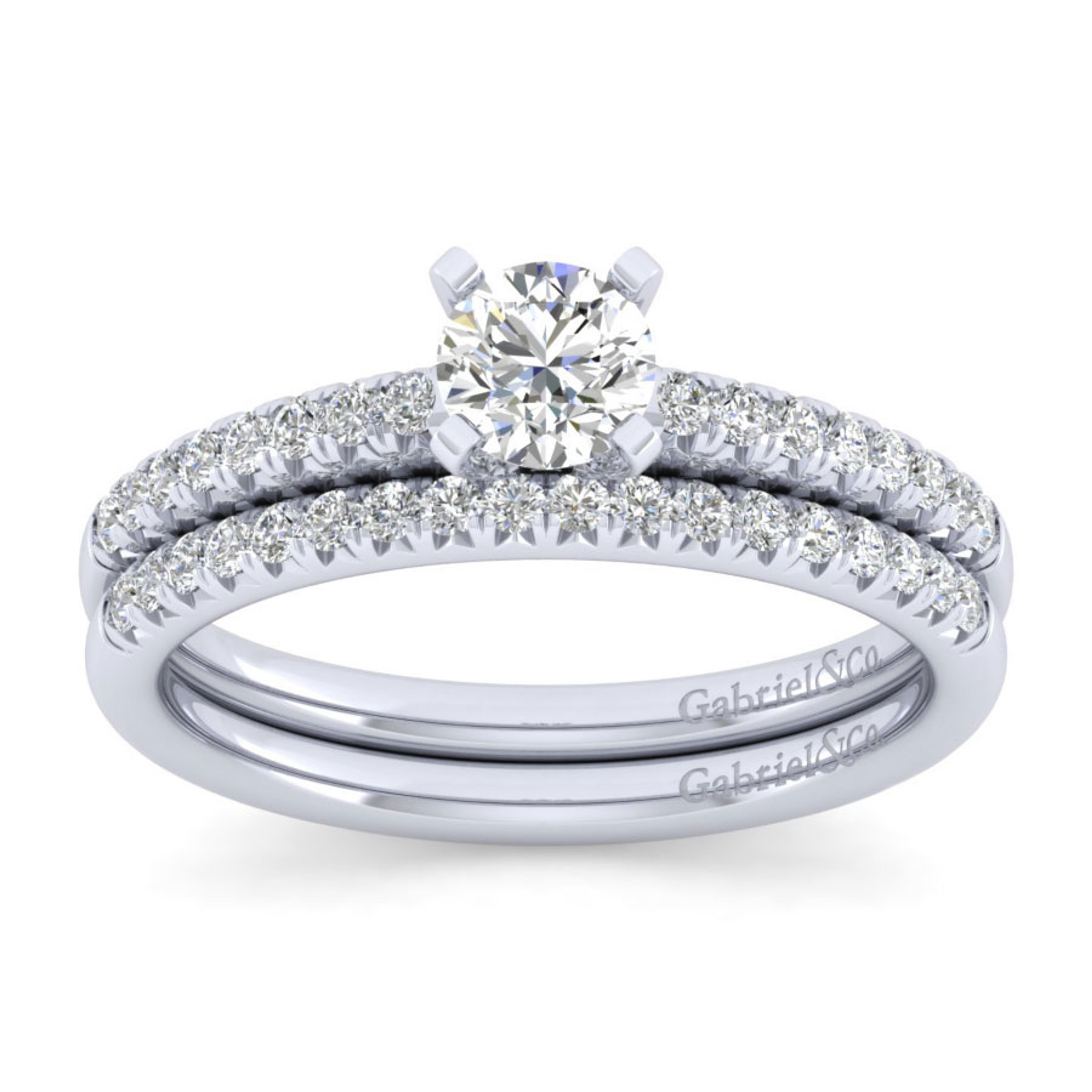 straight pave diamond wedding ring