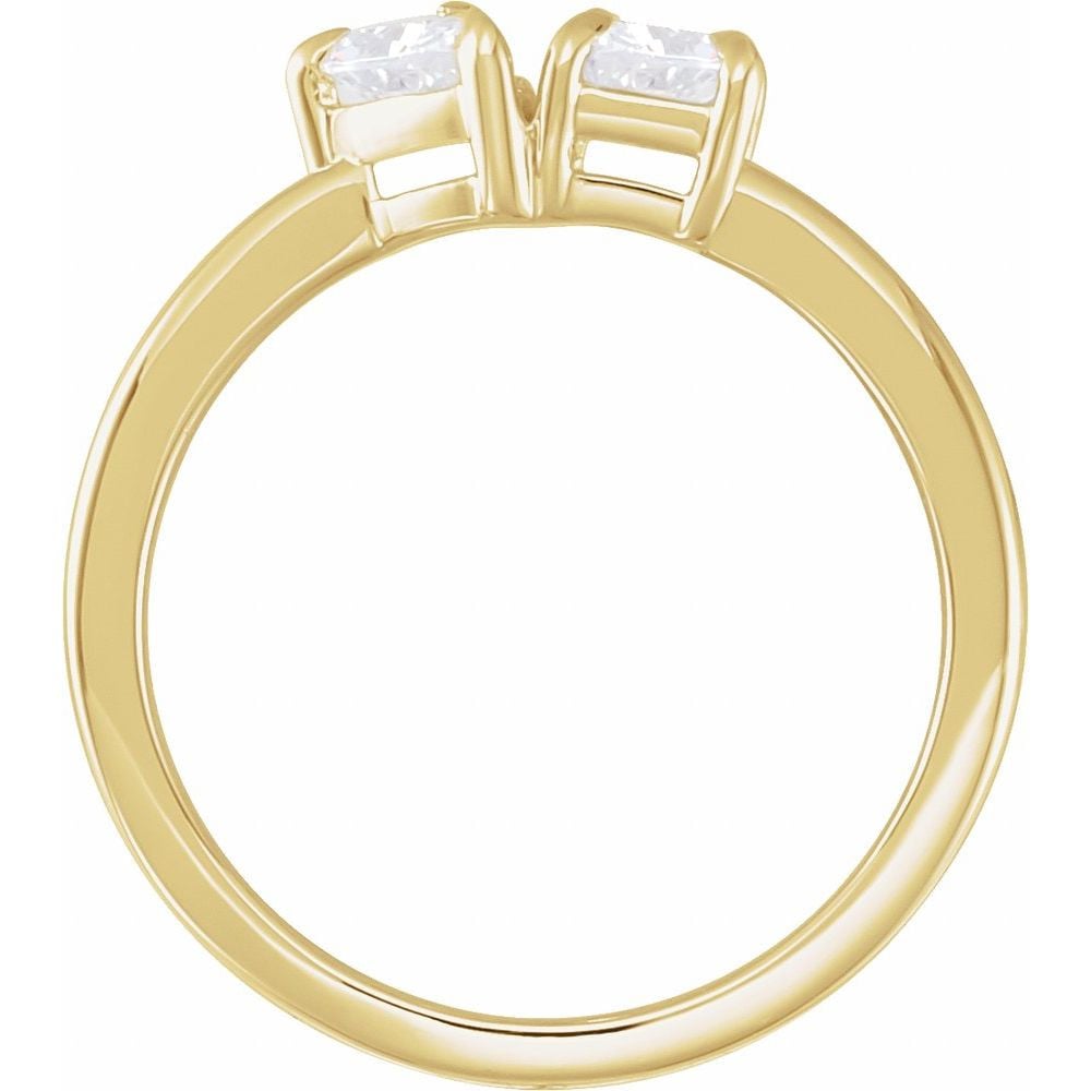 14K Yellow Gold Vermeil 1 CTW Lab-Grown Diamond Two-Stone Ring