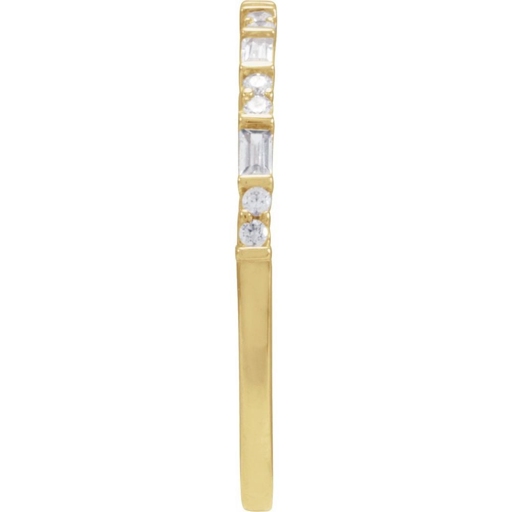 14K Yellow Gold Vermeil 1/5 CTW Lab-Grown Diamond Stackable Ring