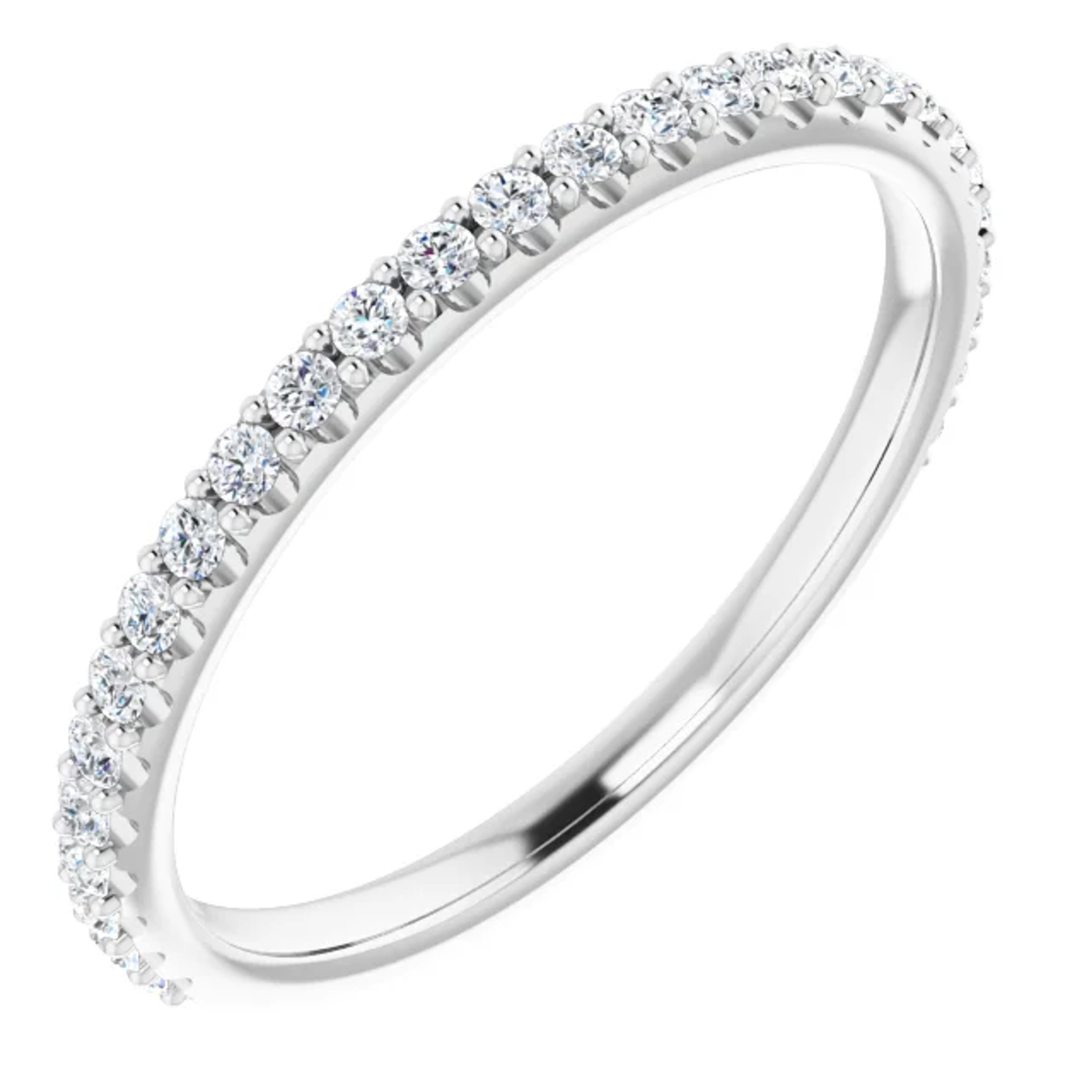 straight pave diamond wedding ring