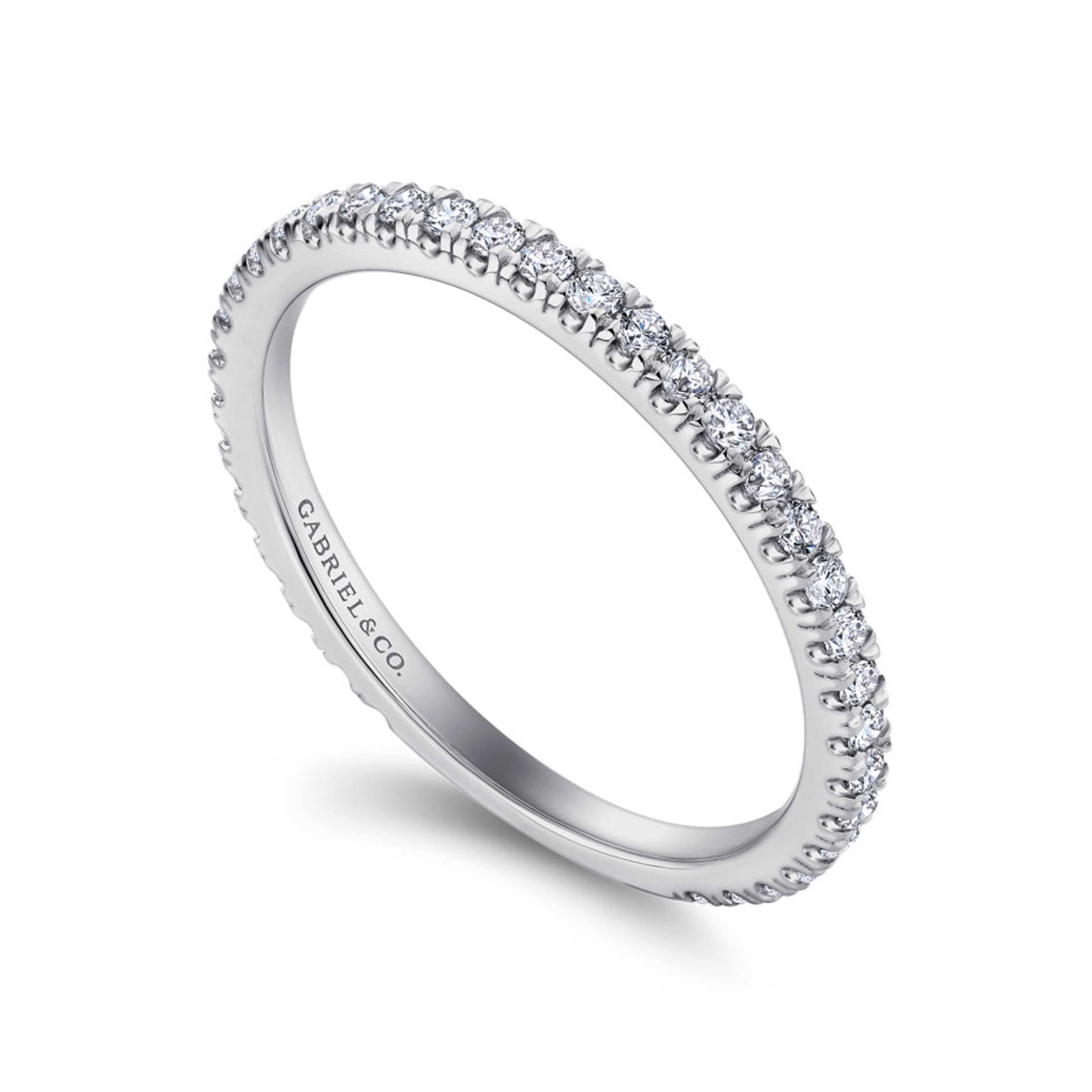 straight pave diamond wedding ring