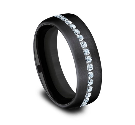 The Lincoln Black Titanium Channel-Set Lab Grown Diamond Wedding