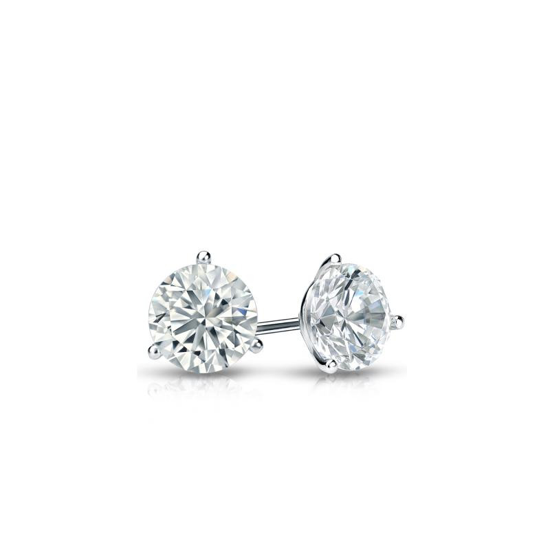 14K White Gold Round Diamond Stud Earrings (1/4 TCW)