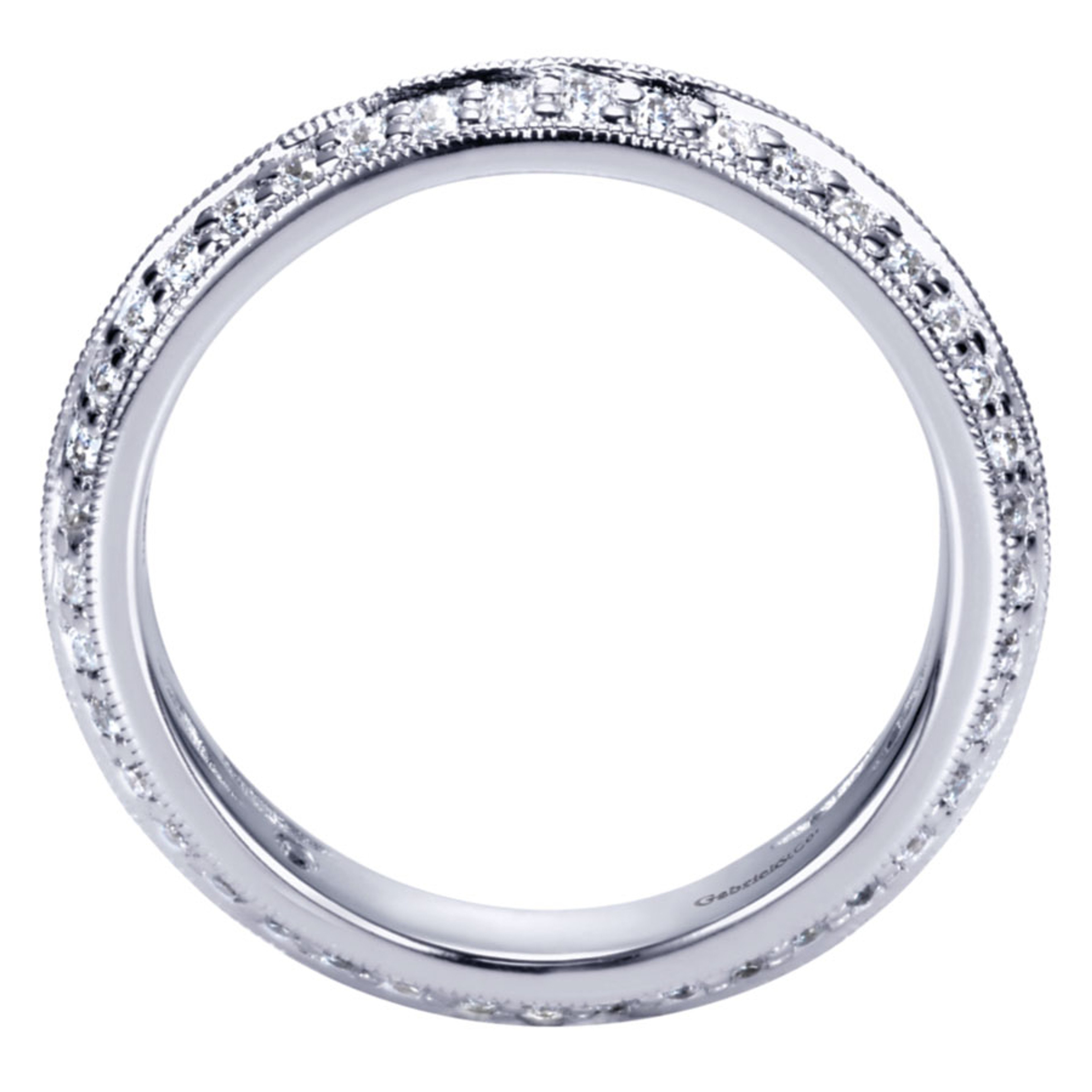 14K white gold knife edge diamond eternity ring