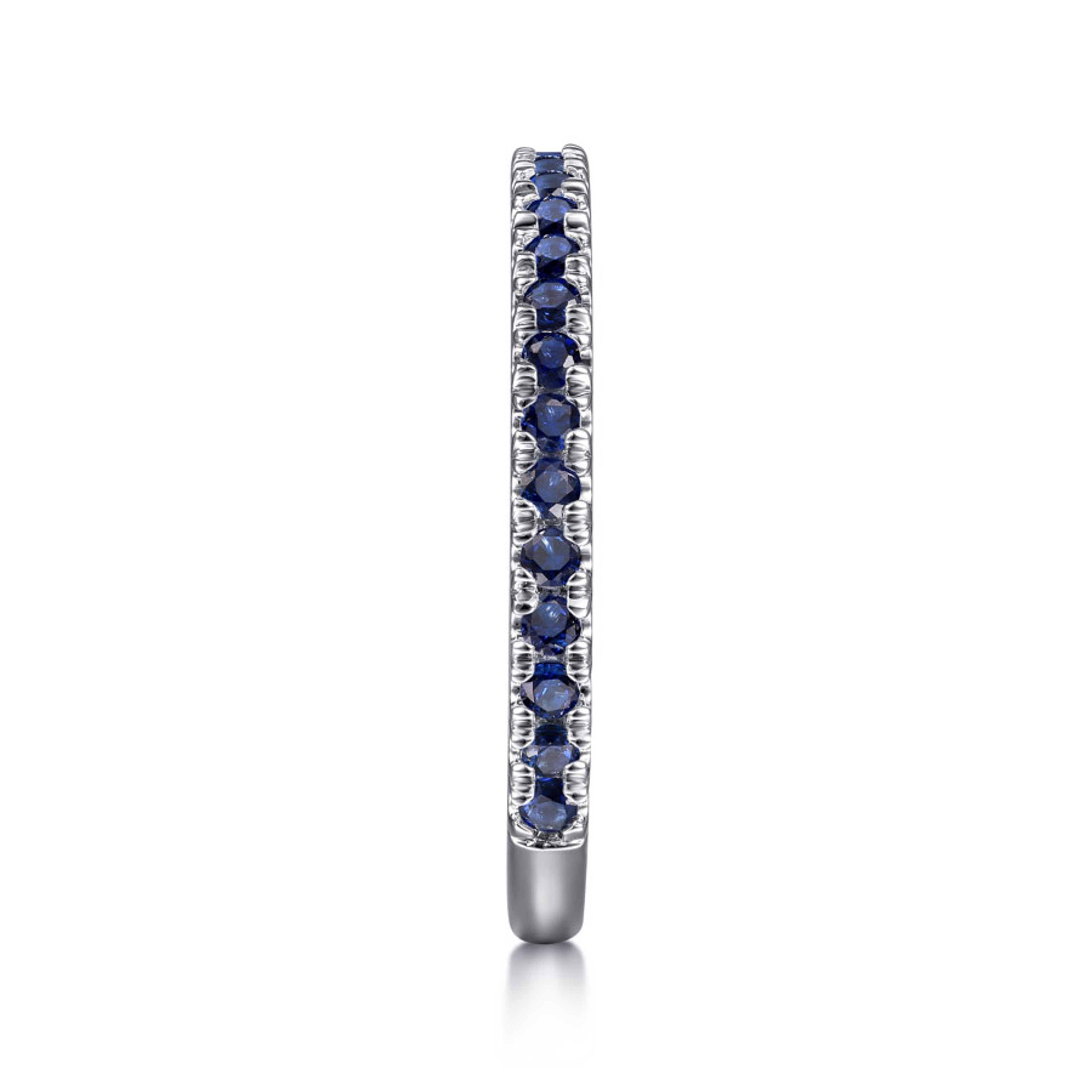 14K gold stacking ring with blue sapphire stones