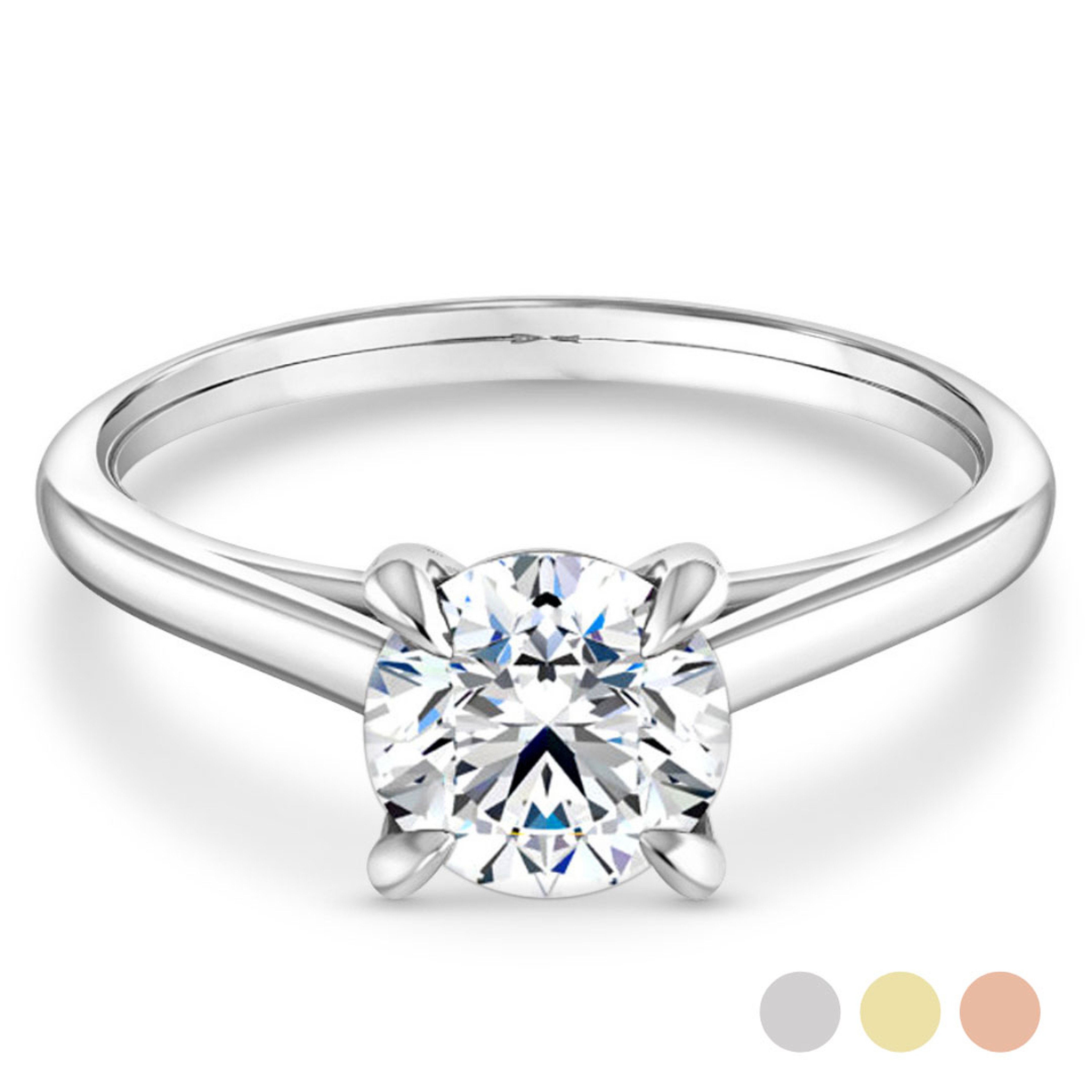 cathedral-style solitaire engagement ring