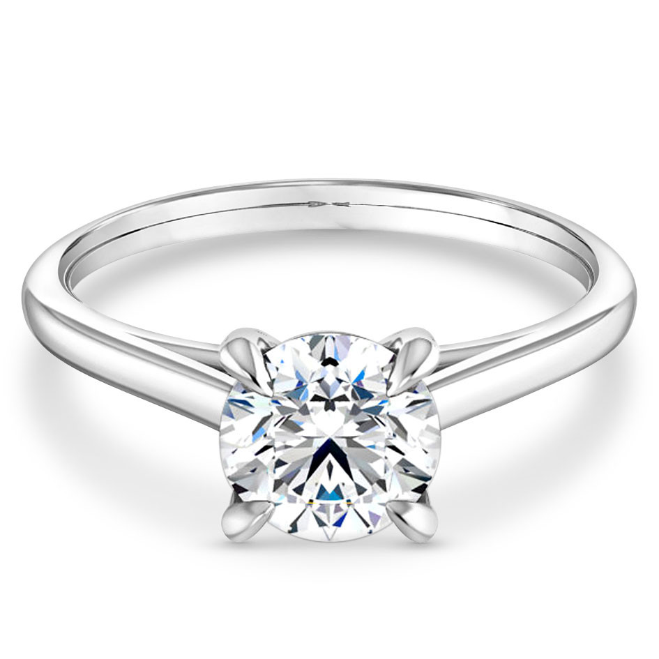 cathedral-style solitaire engagement ring