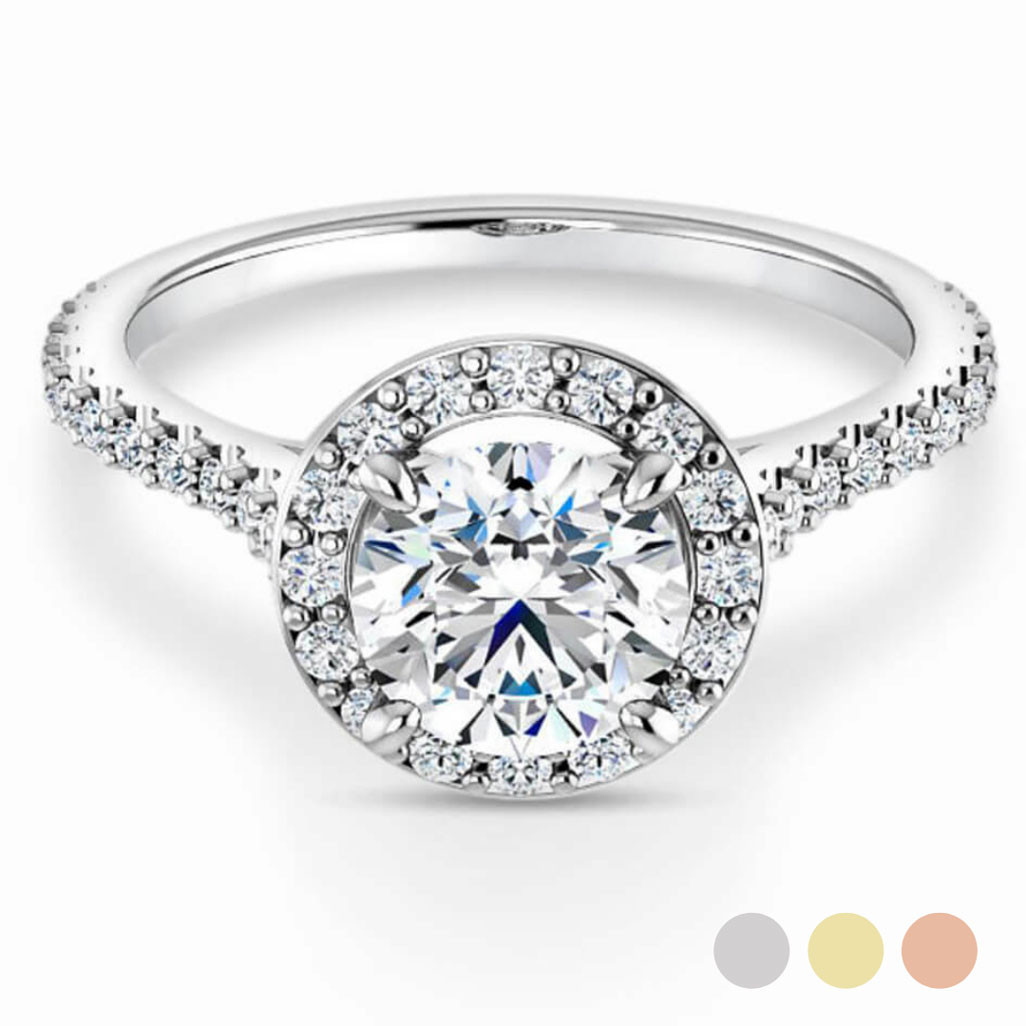 Melanie Halo Engagement Ring Setting | Gage Diamonds - Gage Diamonds