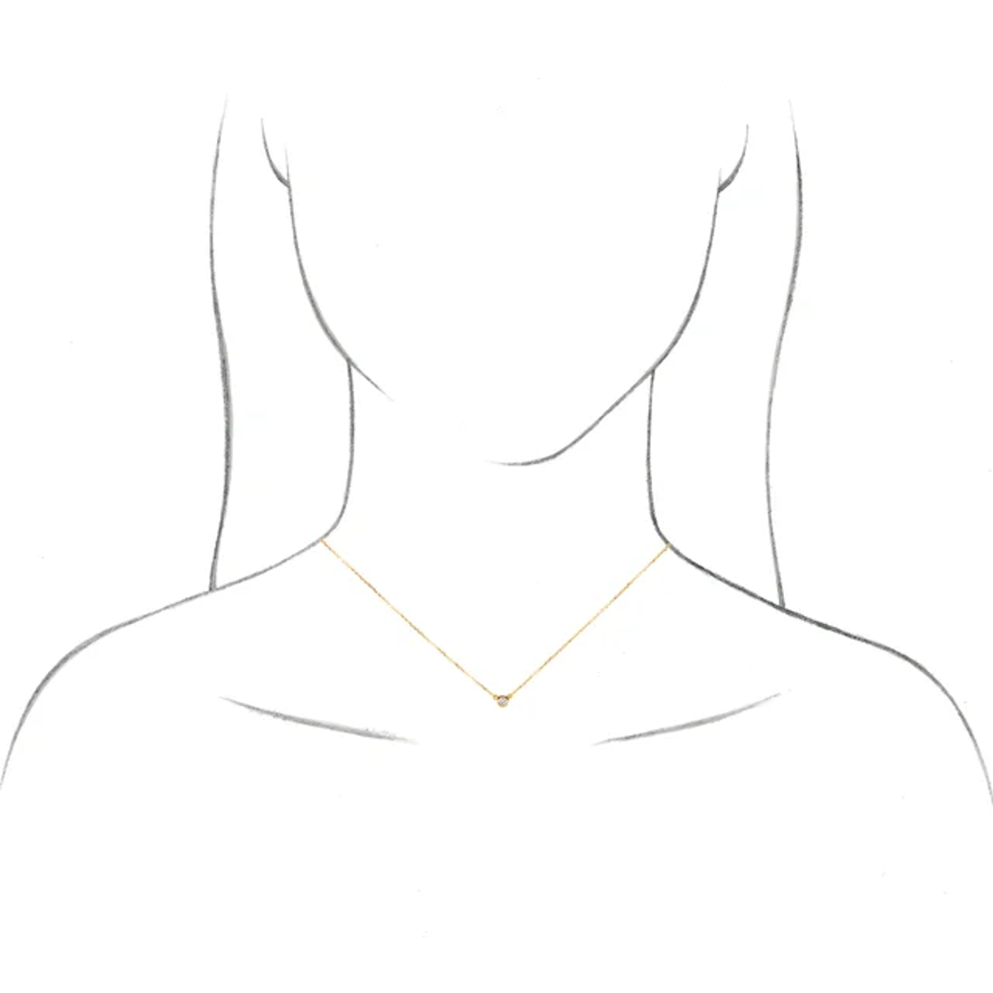 14K gold solitaire bezel set birthstone pendant necklace