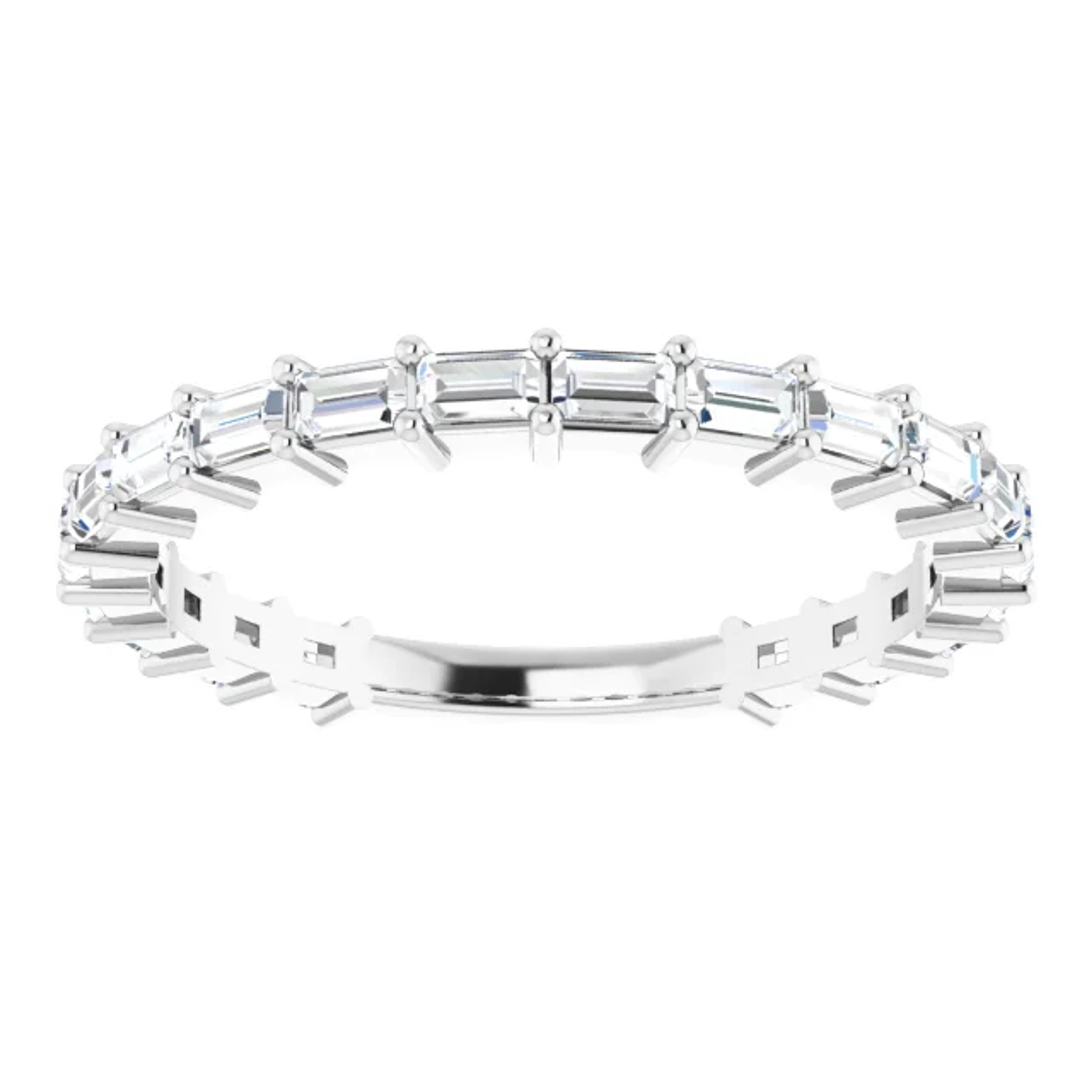 14K gold lab grown diamond baguette ring