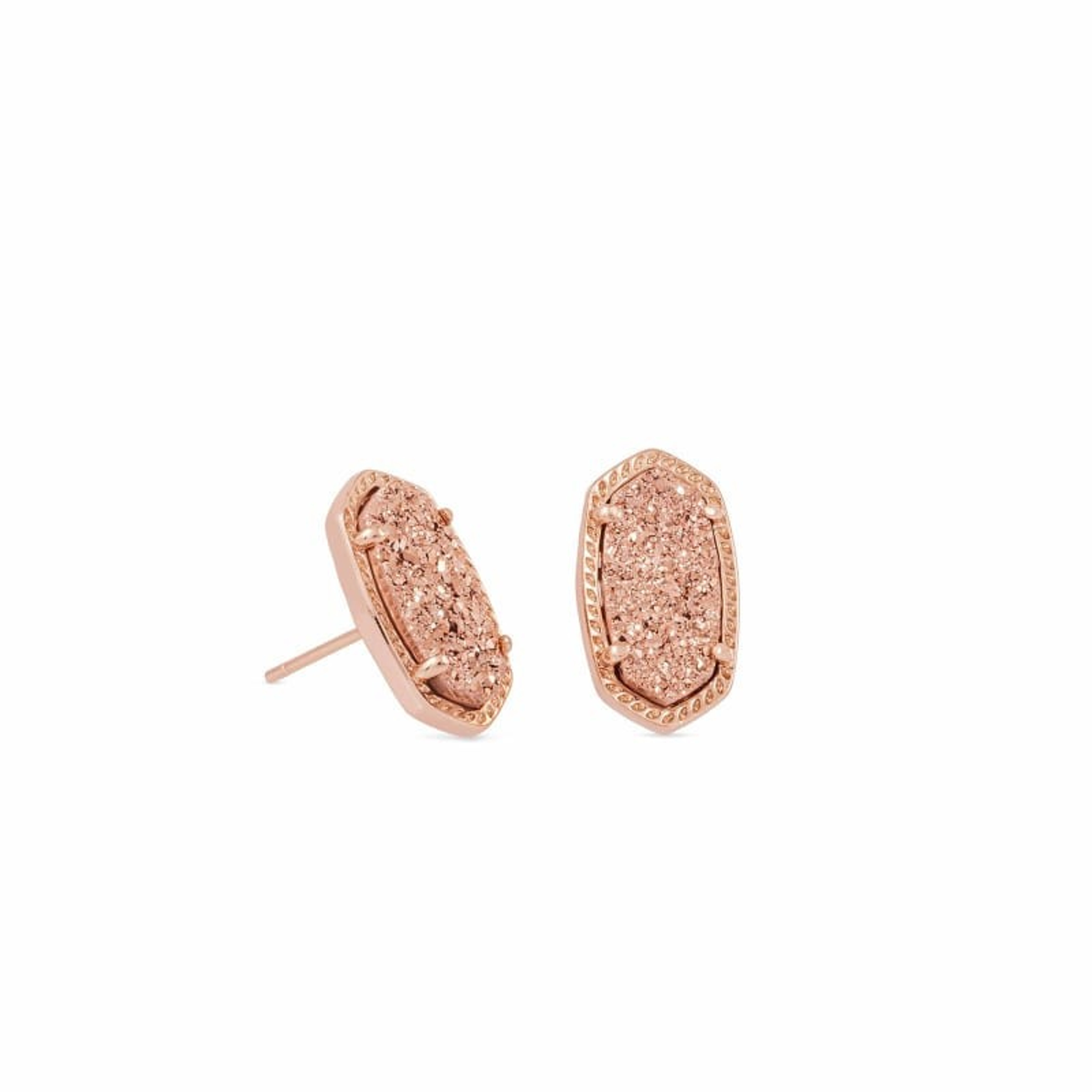 kendra scott ellie stud earrings in rose gold drusy