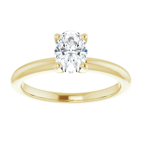 solitaire engagement ring with oval moissanite center stone