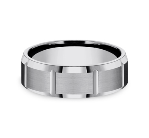 7.00 mm Tungsten Carbide Vertical Groove Wedding Ring