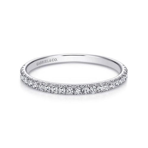 straight pave diamond wedding ring