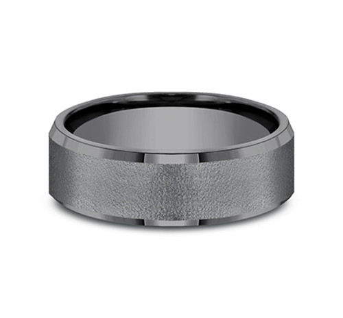 The Major 7.00 mm Dark Tantalum Wire Brush Wedding Ring